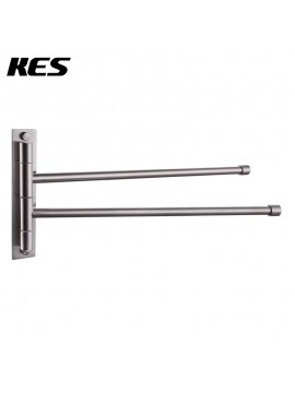 Bathroom Swing Arm Towel Bars 2-Arm Wall Mount Swing Out Towel Shelf, Brushed SUS304 Stainless Steel, A2102S2-2